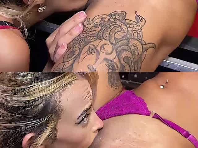 Lesbo drinks milk directly from her ally's breast, squirts milk on her cunt, and they climax jointly. P 02