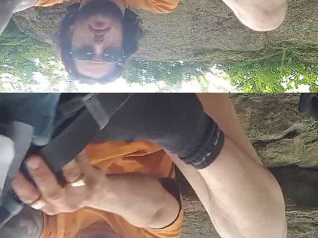 Playing in public outdoors nearly caught cumming