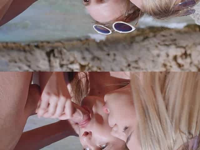 Elena and Stacy tease Alberto by the pool