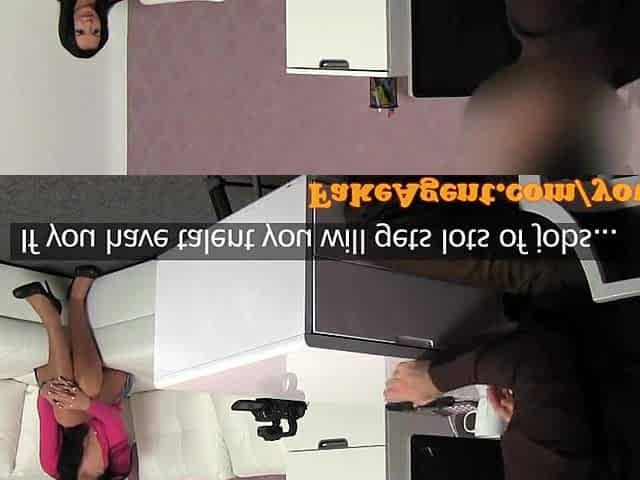 FakeAgent Creampie for sexually excited brunette hair amateur in casting interview