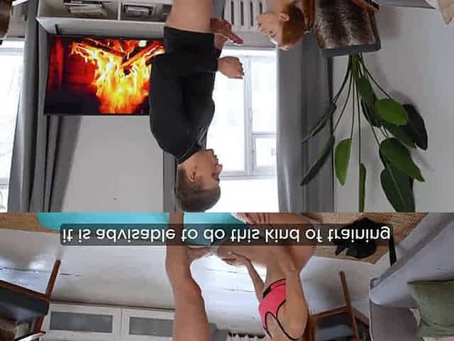 Fiery redhead with real mounds melts into skinny, nimble doll providing a deepthroat job for an orgasmic finish - real women, ou