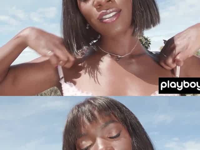 Ebony babe dildoing her wet black slit