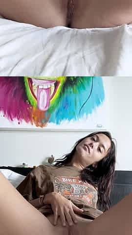 Small titted teen from EU masturbating