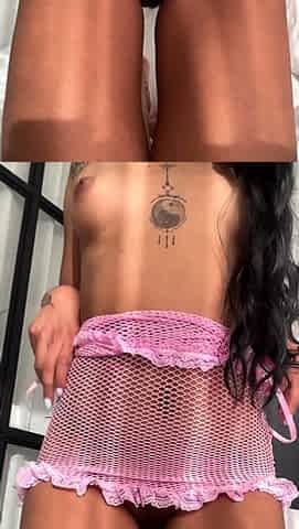 Amateur busty brunette masturbates and does hand job