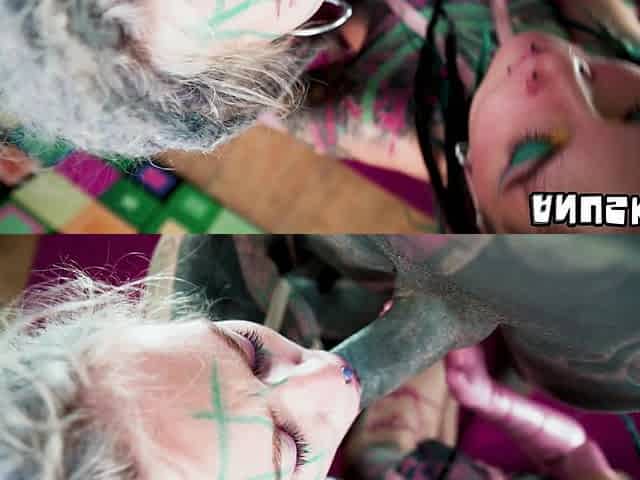 Crazy Cinematic Blowjob by Two Tattooed Dreadheads