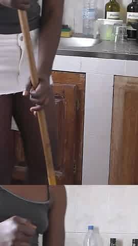 Sexy African maid fucked by white dude with big cock