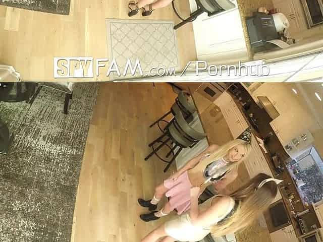 SPYFAM Golden-haired Lesbo Babysitter Caught And Banged