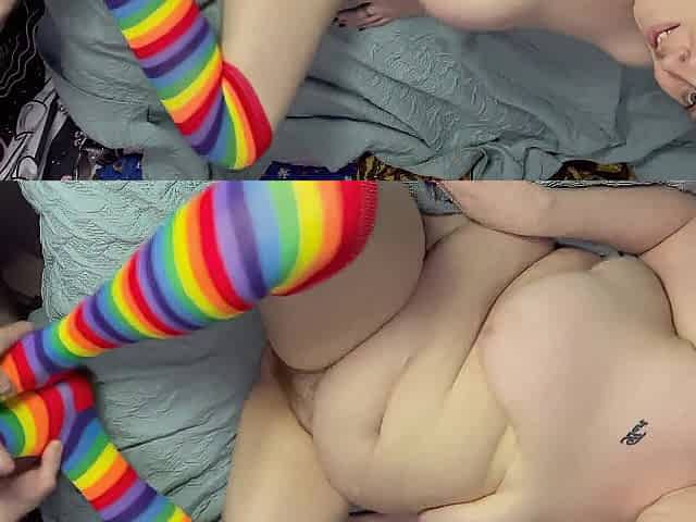 big beautiful woman Teases Schlong With Footjob Previous to My Obese Cunt Gets Creampied