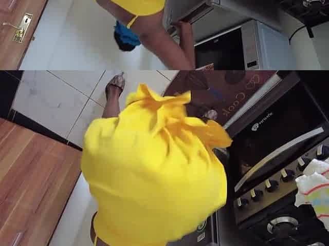 Excited Housegirl Disclosed the Large Butt Inside Her Costume and Boss Fell Into Temptation to Screw