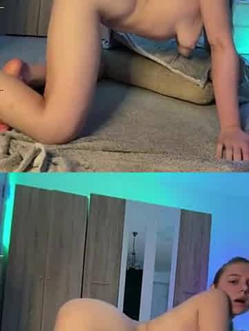 Masturbating close up