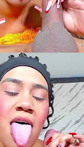 Thick Cock on My Lips - I Squeeze and Suck