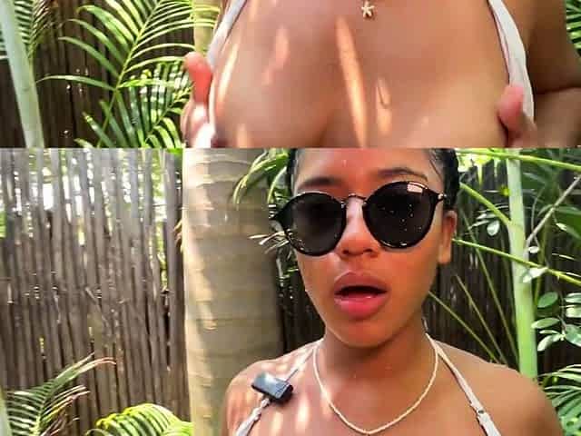 I fuck in my backyard after spending some time in the pool