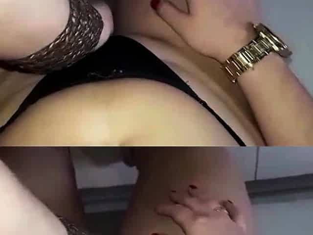 Big assed busty tit fuck and blowjob from curvy stunner