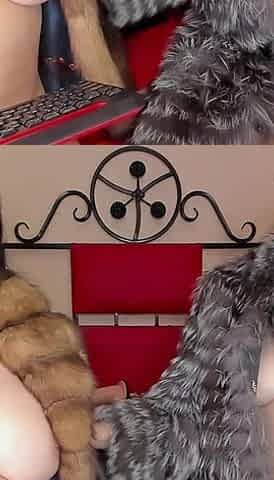 Fur Fetish Webcam Show with My Girlfriend, Strap-on Lesbian