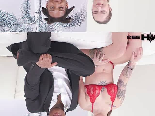 Bunny Fae Lubes Sweetheart Dong Up For A Sloppy Interracial Rimjob!
