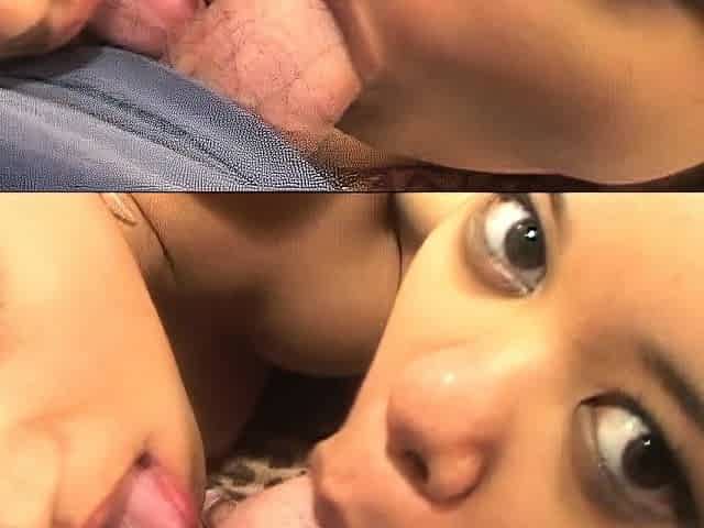 Dark haired amateur blowjob and handjob in fake taxi