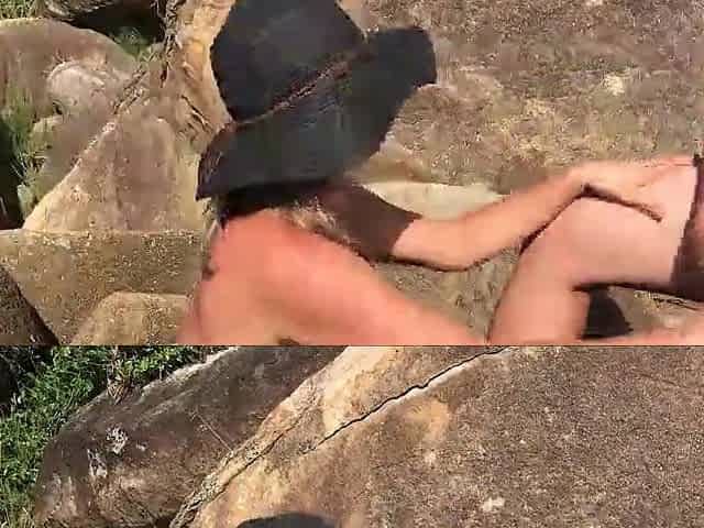 That babe sucks and screws in the booty in front of everybody