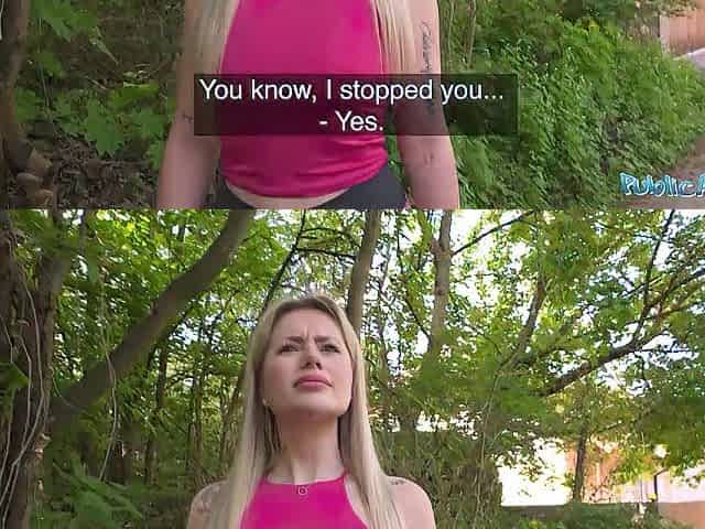 Public Agent French vagina swallows my dick