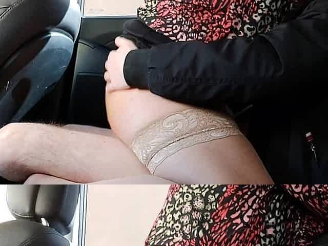Elegant Mature Stepmom Rides Her Stepson in the Car in Public and He Cums in Her Pussy