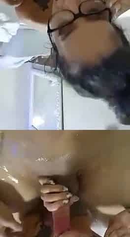 Real college girl learning how to give a blowjob