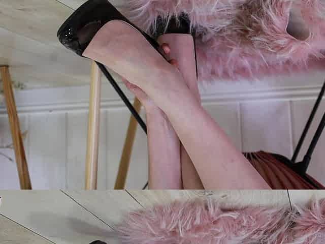 Slow Tease in Black Heels Andsheer Stockings - Footplay and Soft Seduction