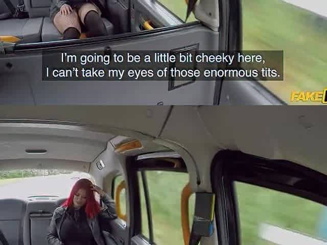 My cock looked tiny against her massive titties - Fake Taxi