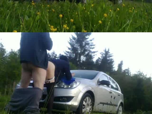 Bends me on the hood of the car and fucks me like a PIG PART 1