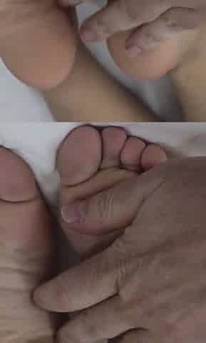 Skinny Girl in Hot Footjob POV!
