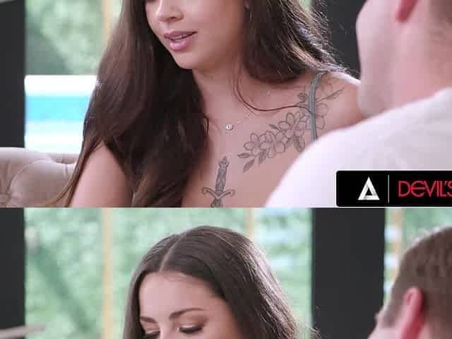 Curvy Busty Plump-assed Brunette Luna Bella Gets Caught Having Fun With Her Husband's Friend
