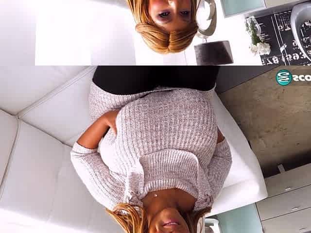 Africa Sexxx shows off her huge breasts and gets off