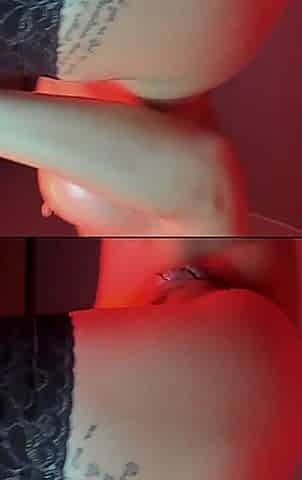 Hot Red Neon Oiled Girl