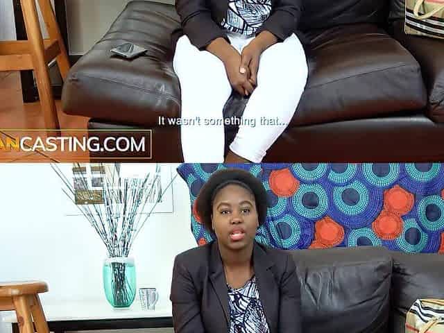 Breasty Black Sweetheart Goes Avid Sloppy Sucking Large White Knob In Casting Call