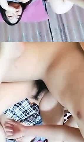 Amateur brunette Michelle with small tit