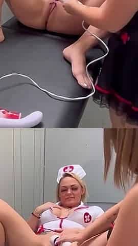2 Sexy Nurses Playing Doctor