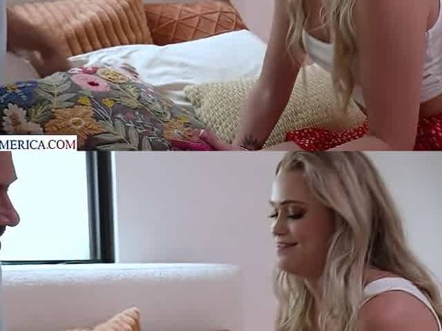 Hot blonde Chloe Rose loves watching porn and fucking older men