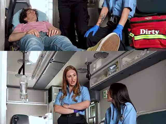 Paramedics Skylar And Alexa Team Up to Fix A Mans Forever Boner