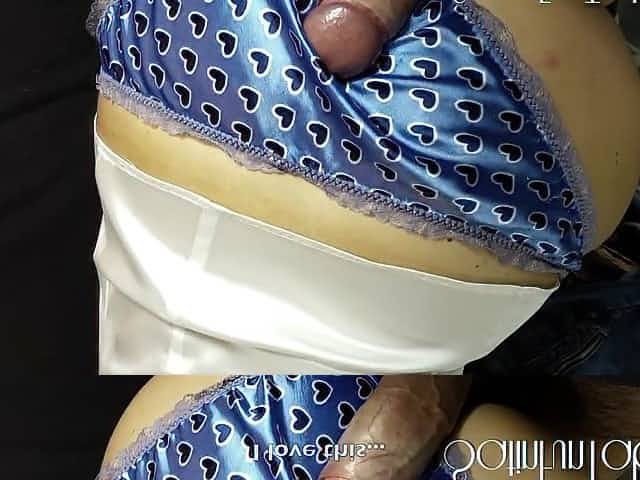 Stepbrother gets to have fun with sister’s satin panties