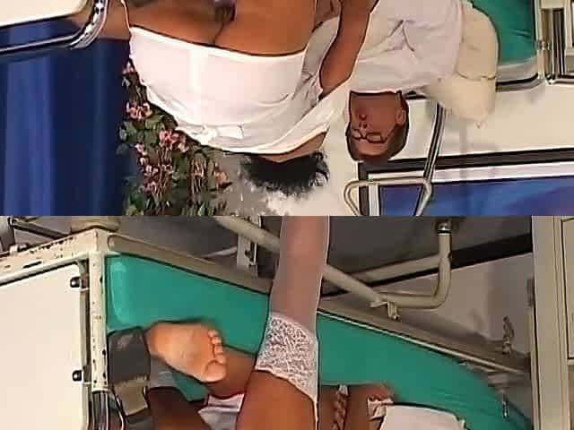 Sexually excited Brunette hair Nurse Rides Doctor's Rod Wildly