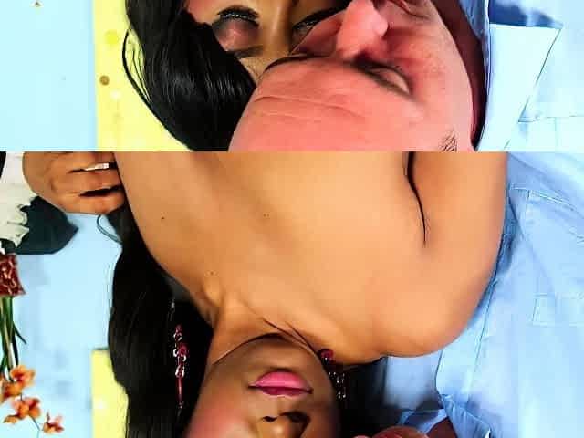 Horny brunette with big boobs sucking cock and riding