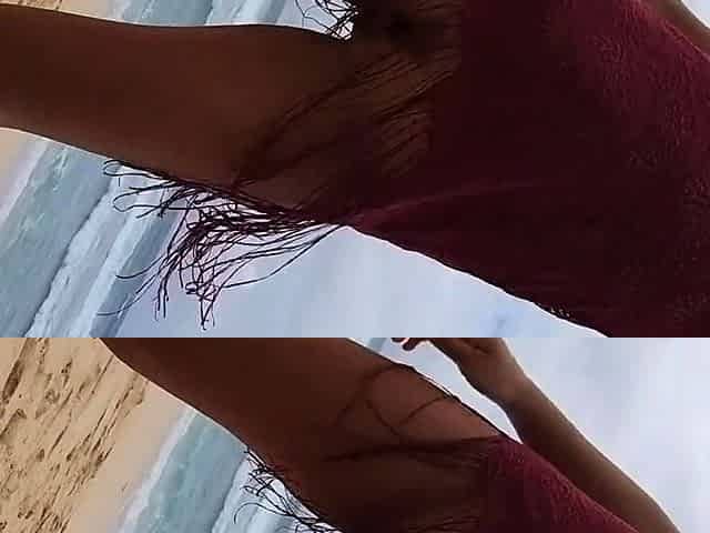 Public Beach Butt Plug Insertion by a Solo Female