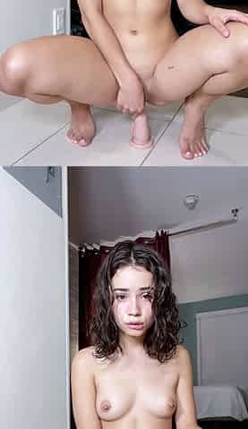SMALL TIT BRUNETTE TATTOOED TEEN GIRLFRIEND CAUGHT IN SHOWER