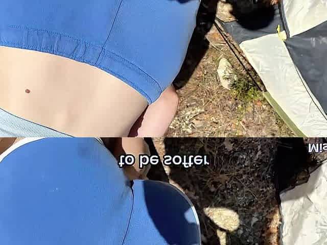 Hawt Blond Gets Roughly Drilled in a Tent to Climax