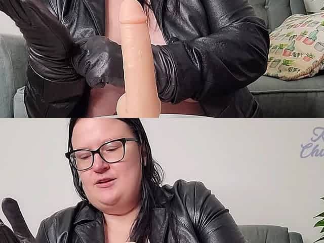 Leather Glove and Leather Jacket Handjob