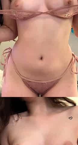 Glamour babe with big boobs masturbates in lingerie