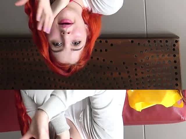 Redhead LATINA 18YO was nervous on camera