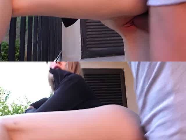 Fuck Me Quietly! Sporty Hot Teen 18+ Hard Fucks The Neighborhood Guy In The Backyard Of Her House!