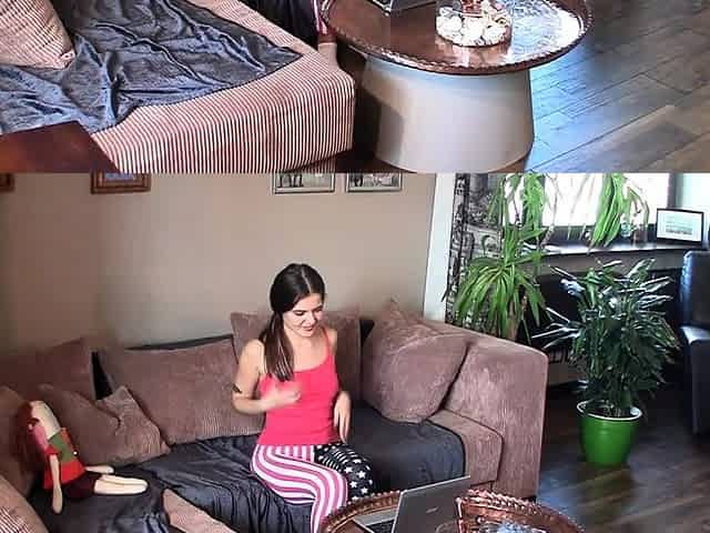 Naughty teen caught on spy cam