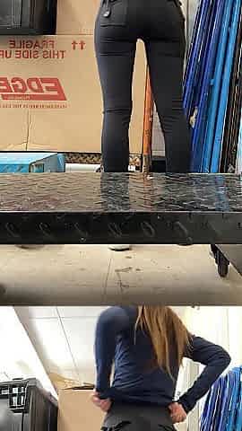 Mom shows her butt at work