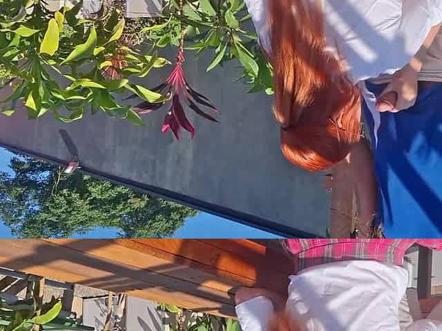 Fucking The Innocent Redhead In The Garden