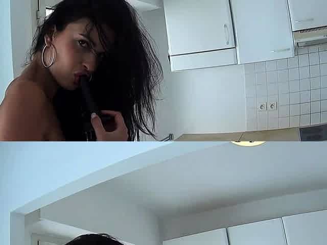 Stacked brunette goes solo toys and masturbation